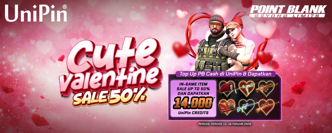 Cute Valentine Sale 50%! Promo Spesial Point Blank di UniPin